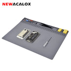 NEWACALOXSilicone Repair Mat Magnetic Soldering Mat Heat Insulation Electronics Repair for Cellphone Laptop Heat Resistant Pad