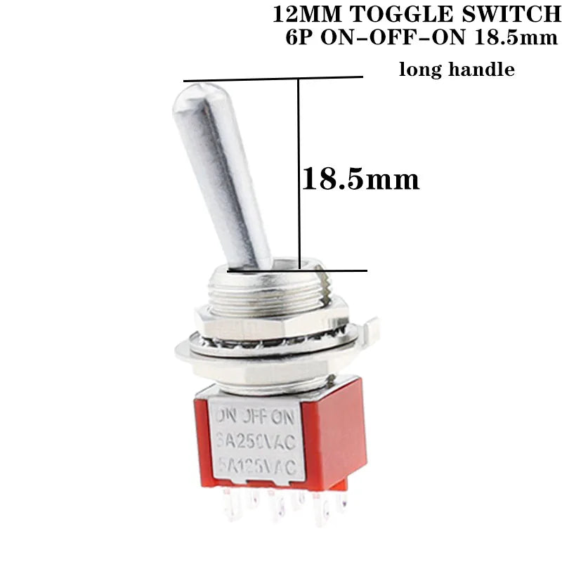 1Pcs/5Pcs SH T80-T Z1 Series Large Long Handle 12mm Panel Mount Mini Toggle Switch 5A 125VAC