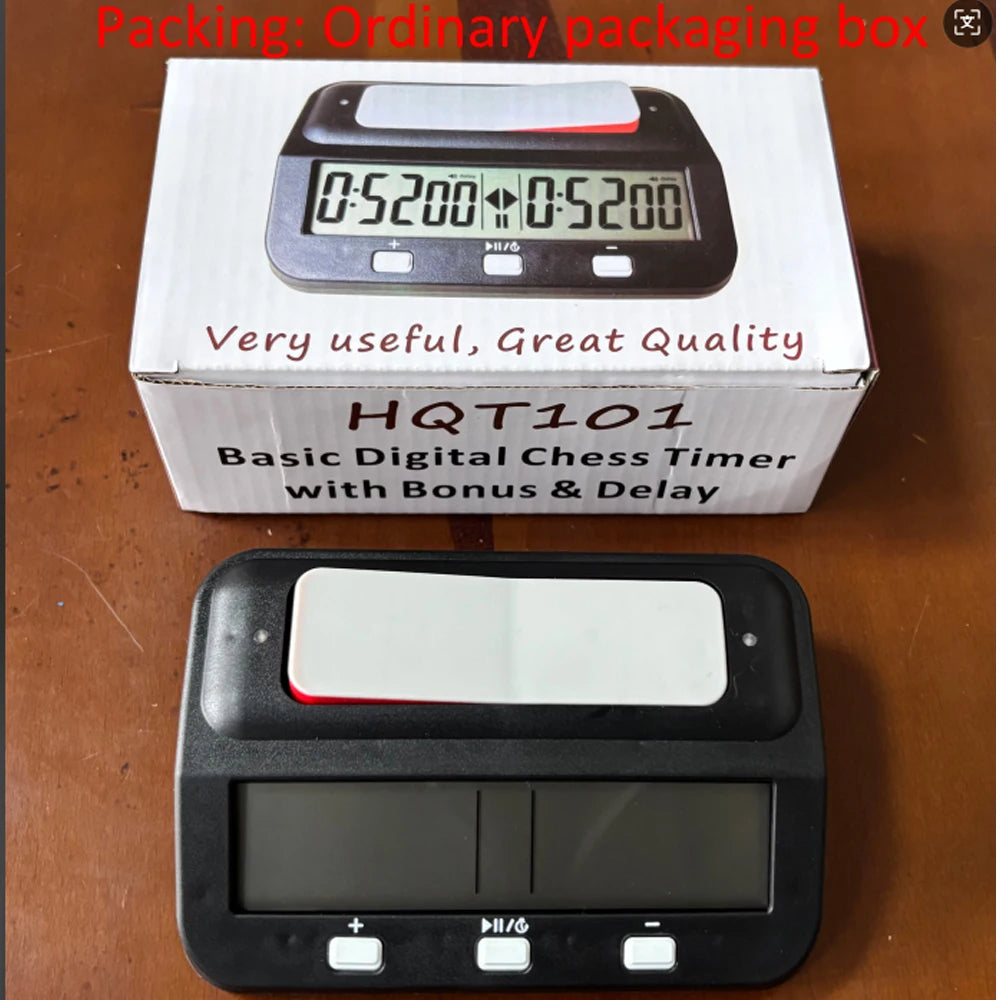 HQT101 Digital Chess Timer Count Down Up Chess Clock Professional Memory Function Chess Timer for Game Competitions