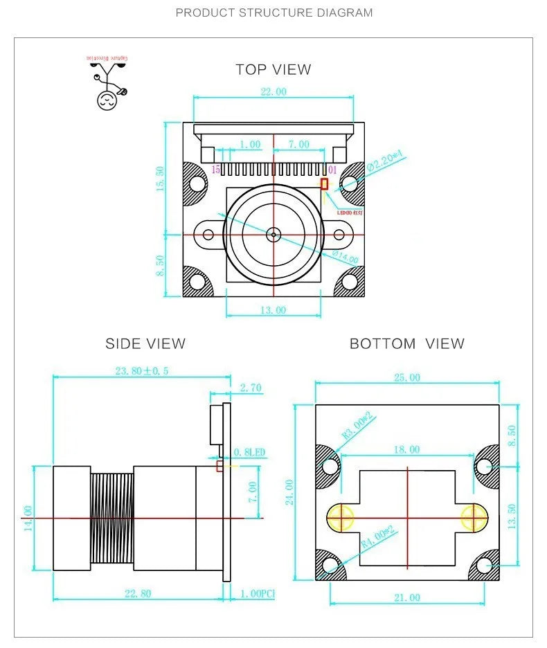 Raspberry Pi 5MP Camera OV5647 1080P Optional Wide Angle Night Vision IR-CUT Fisheye Webcam for Raspberry Pi 4 Model B 3B Plus
