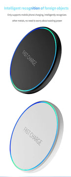 LED Light Mini Wireless Charger Pad For iPhone 17 16 15 14 13 12 Samsung S25 S24 S23 Xiaomi AirPos 4/3 Pro Fast Charger Station