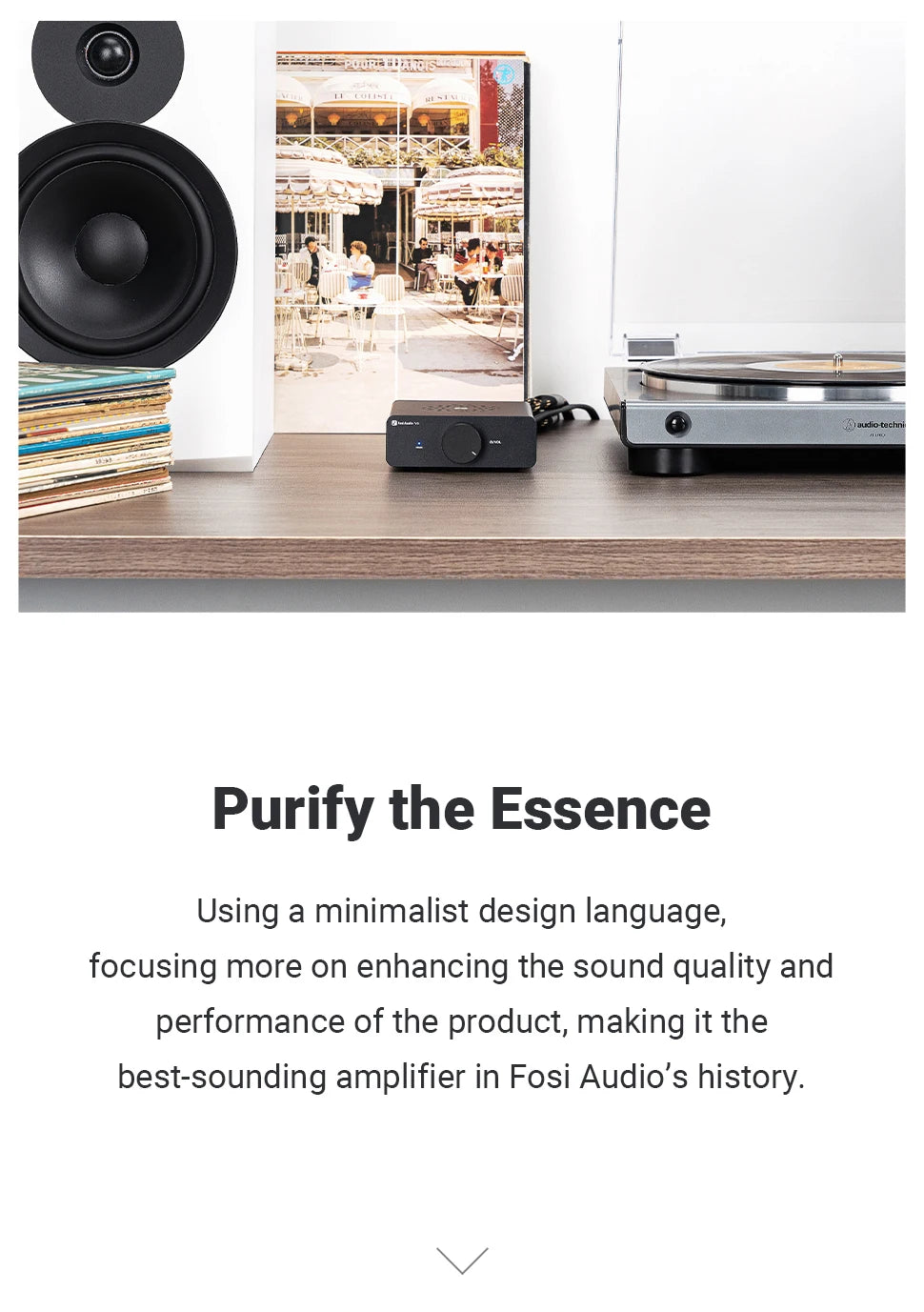 Fosi Audio V3 Stereo Power Amplifier 300W X2 TPA3255 Class D Mini Speaker Amp 2 Channel Audio Amplifier for Passive Bookshelf