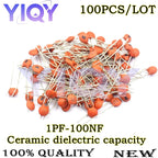 100PCS Ceramic dielectric capacity 1pF -100nF 104 4.7PF 10PF 22PF 33PF 47PF 100PF 220PF 2PF 3PF 33PF 470PF 1NF 2.2NF 47NF 50V