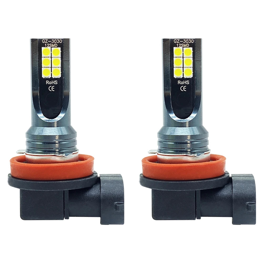 2Pcs LED H11 H8 Led Bulb Car Fog Light H4 Led Bulb H7 H9 H10 H1 9005 HB3 9006 HB4 6000K Lights 12000Lm Auto Fog Lamp 3000K
