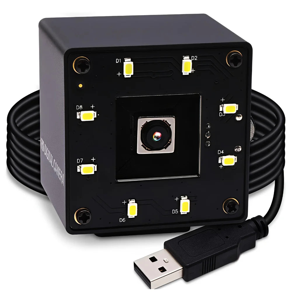 ELP 16MP Autofocus USB Camera IMX298 Sensor Ultra HD No Distortion Webcam with Night Vision White LED for Security System