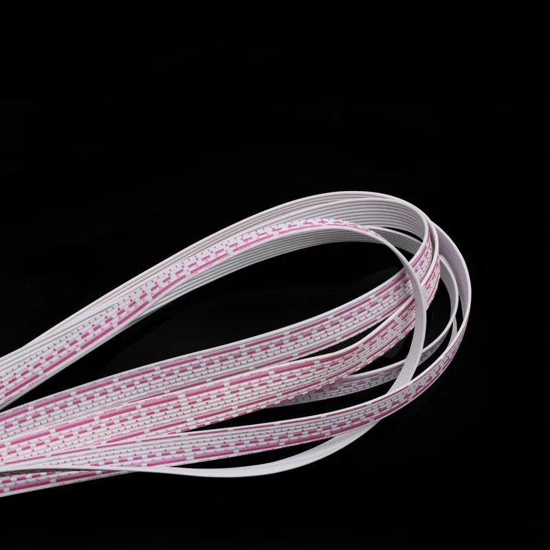 1/2/5M UL2468 Flat Ribbon Cable 26AWG Red White PVC Wire 2.54mm Pitch 4P-12P LED Display Screen Connection Line