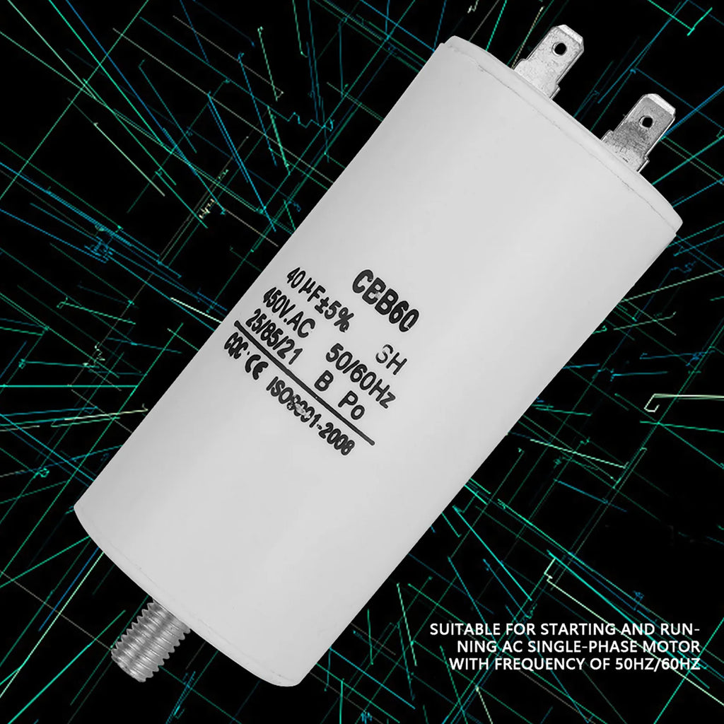 40μF Capacitor CBB60 450V 40μF Capacitor for Washing Machines 50/60Hz Water Pump Capacitor Capacitor