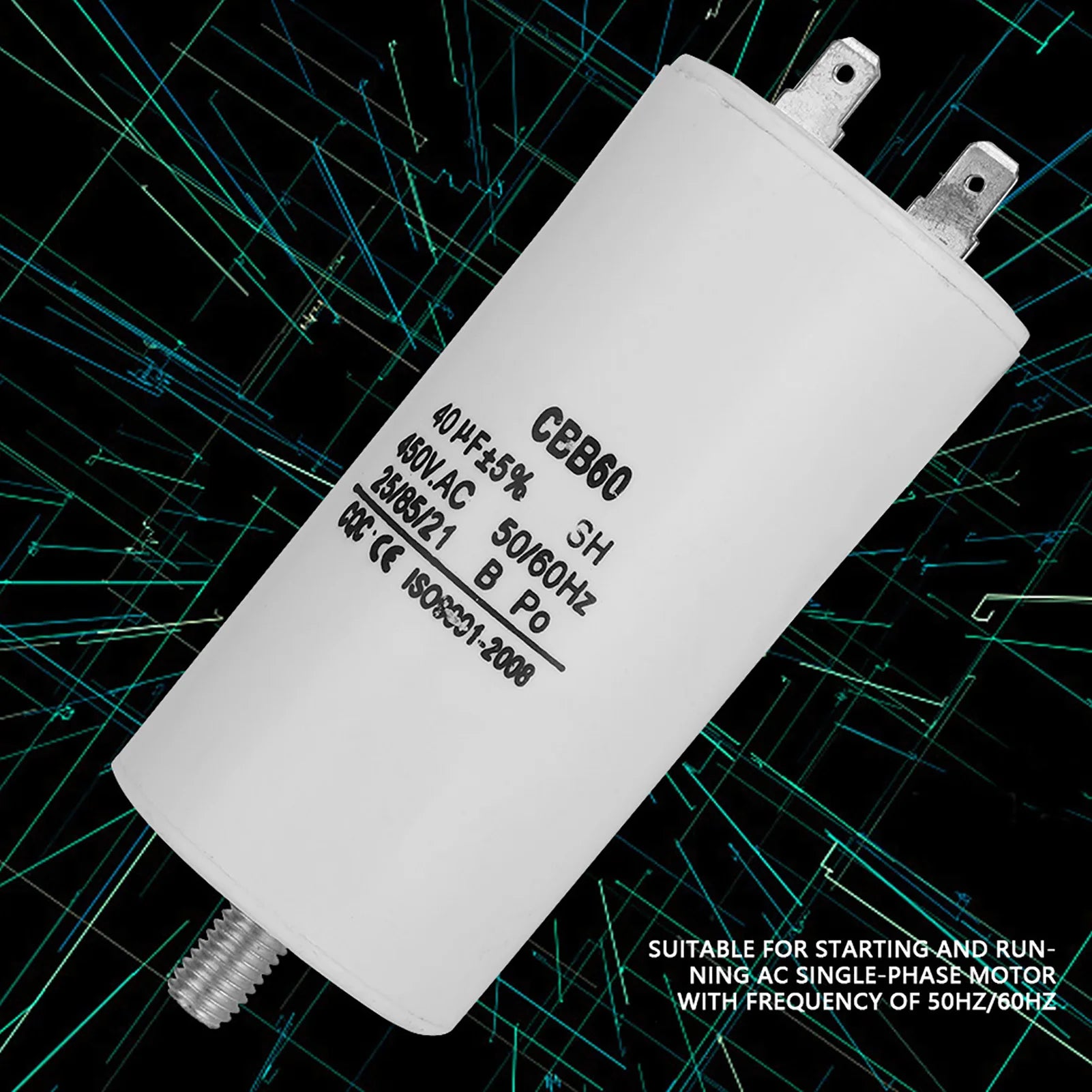 40μF Capacitor CBB60 450V 40μF Capacitor for Washing Machines 50/60Hz Water Pump Capacitor Capacitor