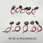 5Pcs 9V Battery Clip to XH2.54 PH2.0 2Pin Terminal Wire 15cm DC Power Adapter Cable Red Black