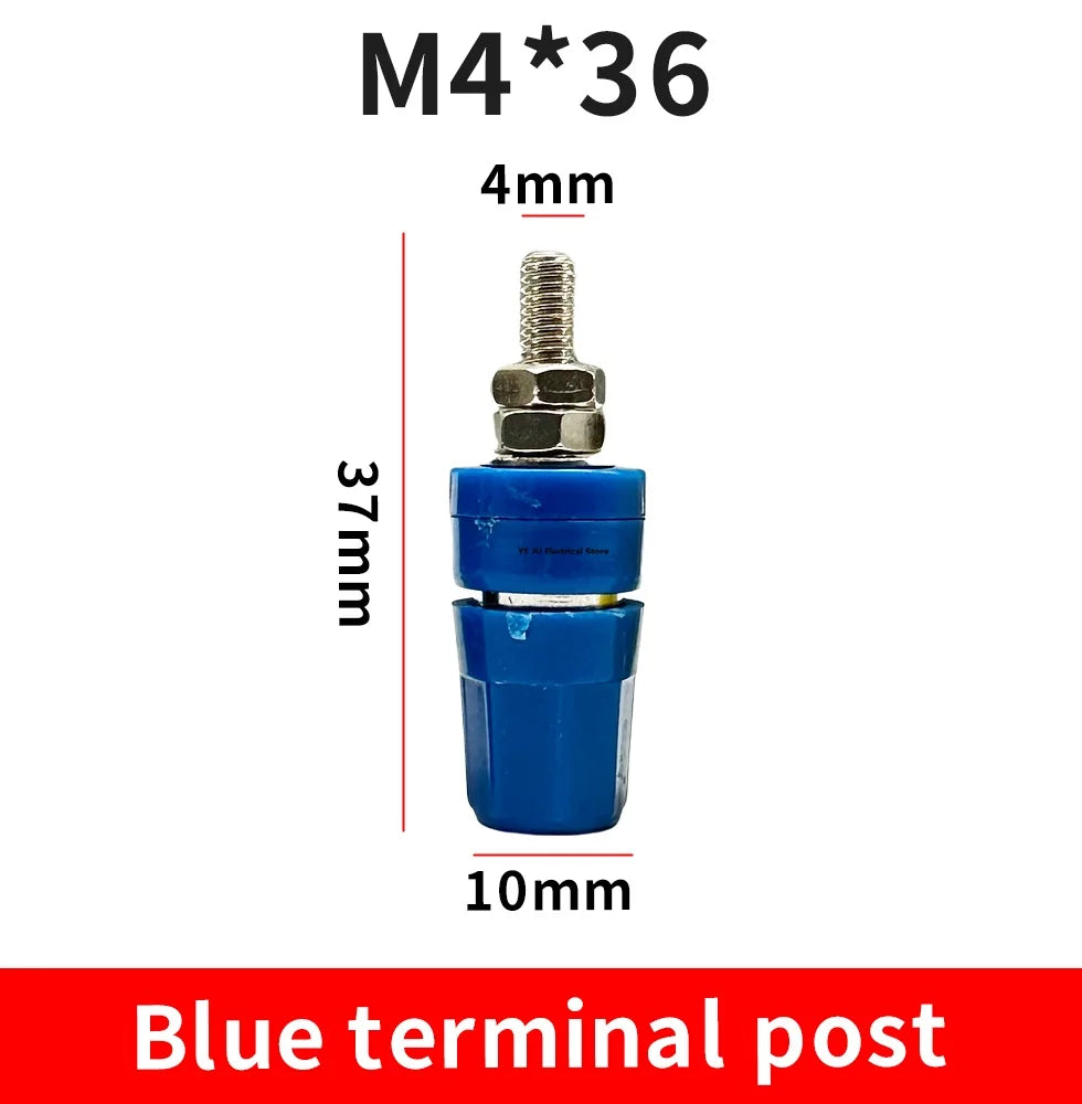 1PCS/5PCS M4X36 Pure Copper Terminal 4mm Banana Jack Socket 20A Binding Post Banana Plug Connector