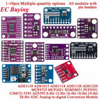 ADS1115 ADS1015 MCP4725 AD5593 ADS1110 ADS1118 ADS1120 ADS1220 MCP3421 SGM58031 PCF8591 Analog-to-Digital Breakout Board Module