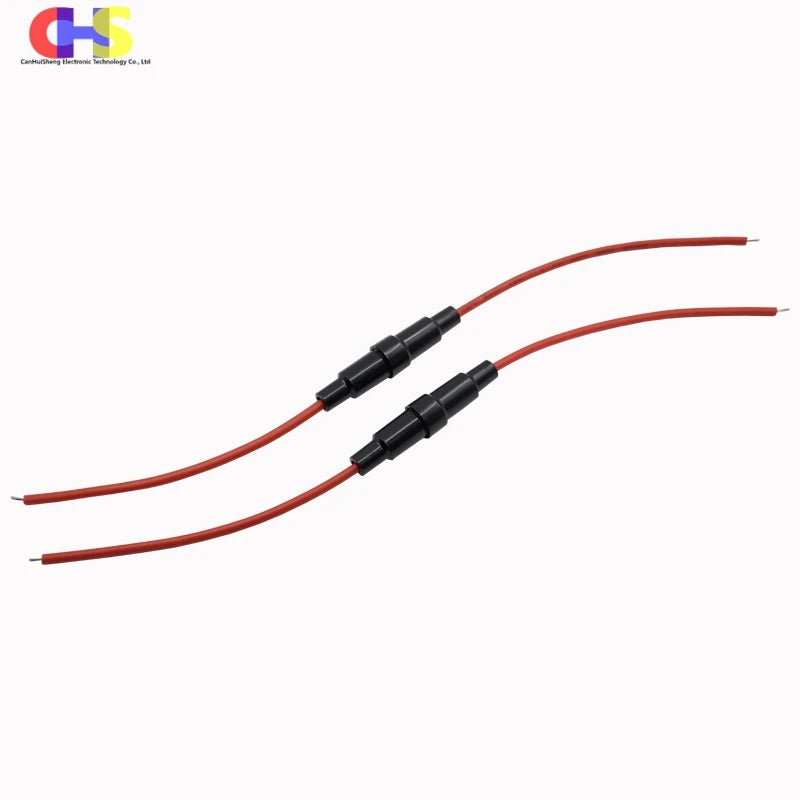 5PCS 20AWG/22AWG Wire Cable 5*20mm Glass Fuse Holder With 5x20MM 250V 0.2A 0.5A 1A 2A 3A 5A 6A 7A 8A 10A 15A Tube Glass Fuses