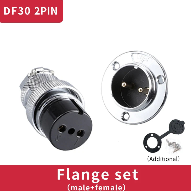 1 Set DF30 Aviation Female Plug & Male Socket GX30  2 3 4 5 6 7 8 10Core14 Pin Circular Flange Electric Wire Connector