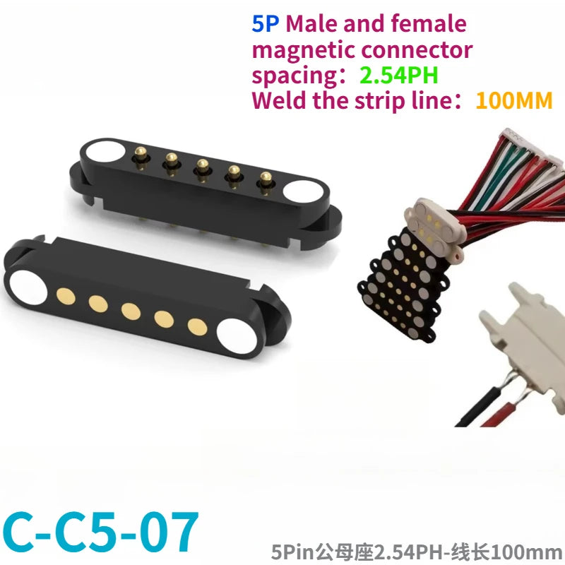1/5Set 2A DC Magnetic Pogo Pin Connector 2Pin 3Pin 4 5 6 7 8 9 Pin Pogopin Male Female Spacing 2.5/2.80mm Spring Loaded Socket
