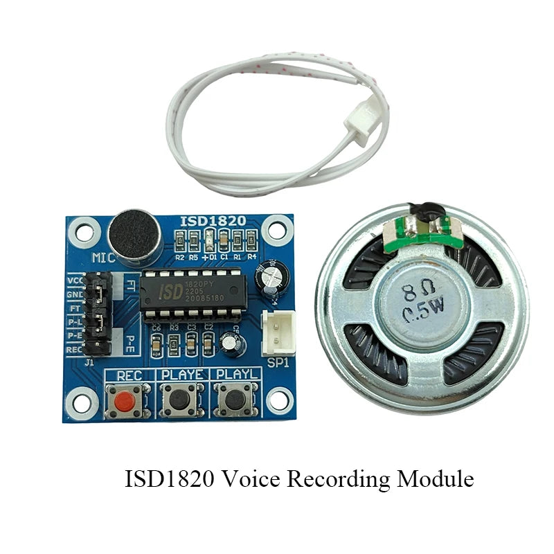 ISD1820 Voice Recording Recorder Module With Mic Sound Audio Loudspeaker, Voice Module, Audio Recording & Playback Module DC3-5V