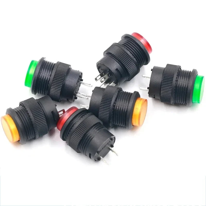 5/20PCS Self-locking 16MM Latching/Momentary Push Button Switch with 5Color LED Lighting 4Pin R16-503/AD R16-503/BD