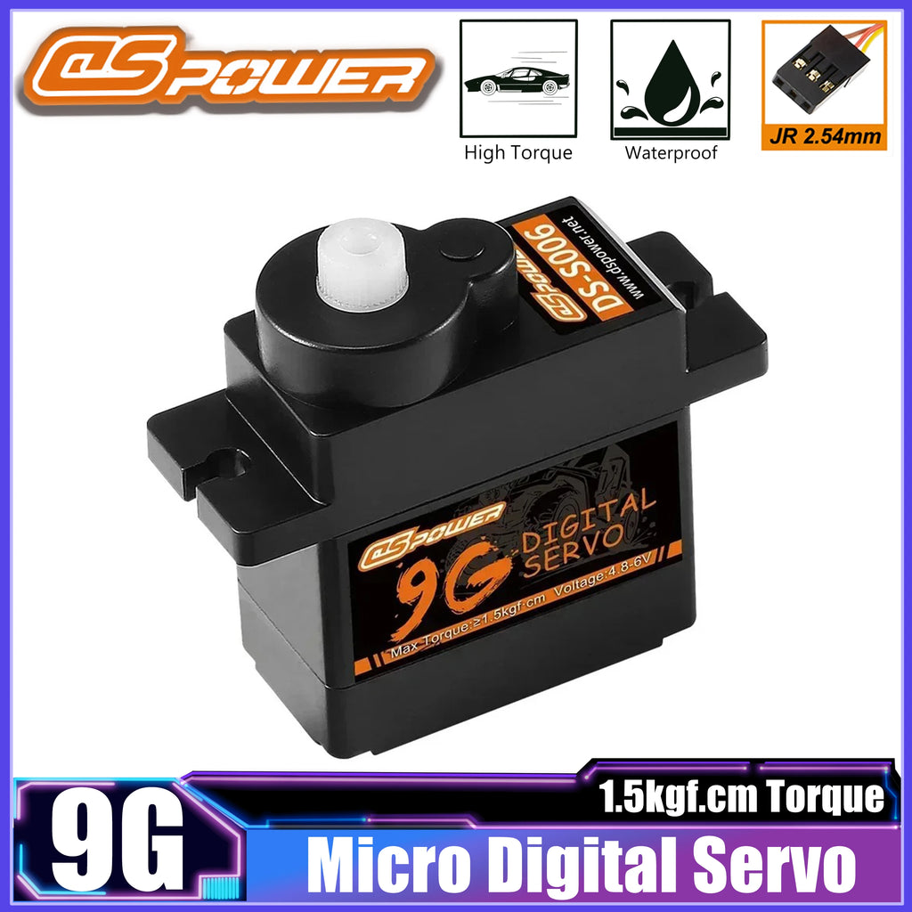 DSpower 9G Digital Waterproof Plastic Gear Servo Core Motor JR Plug for RC Car Truck Robot Model Axial WLtoys K999