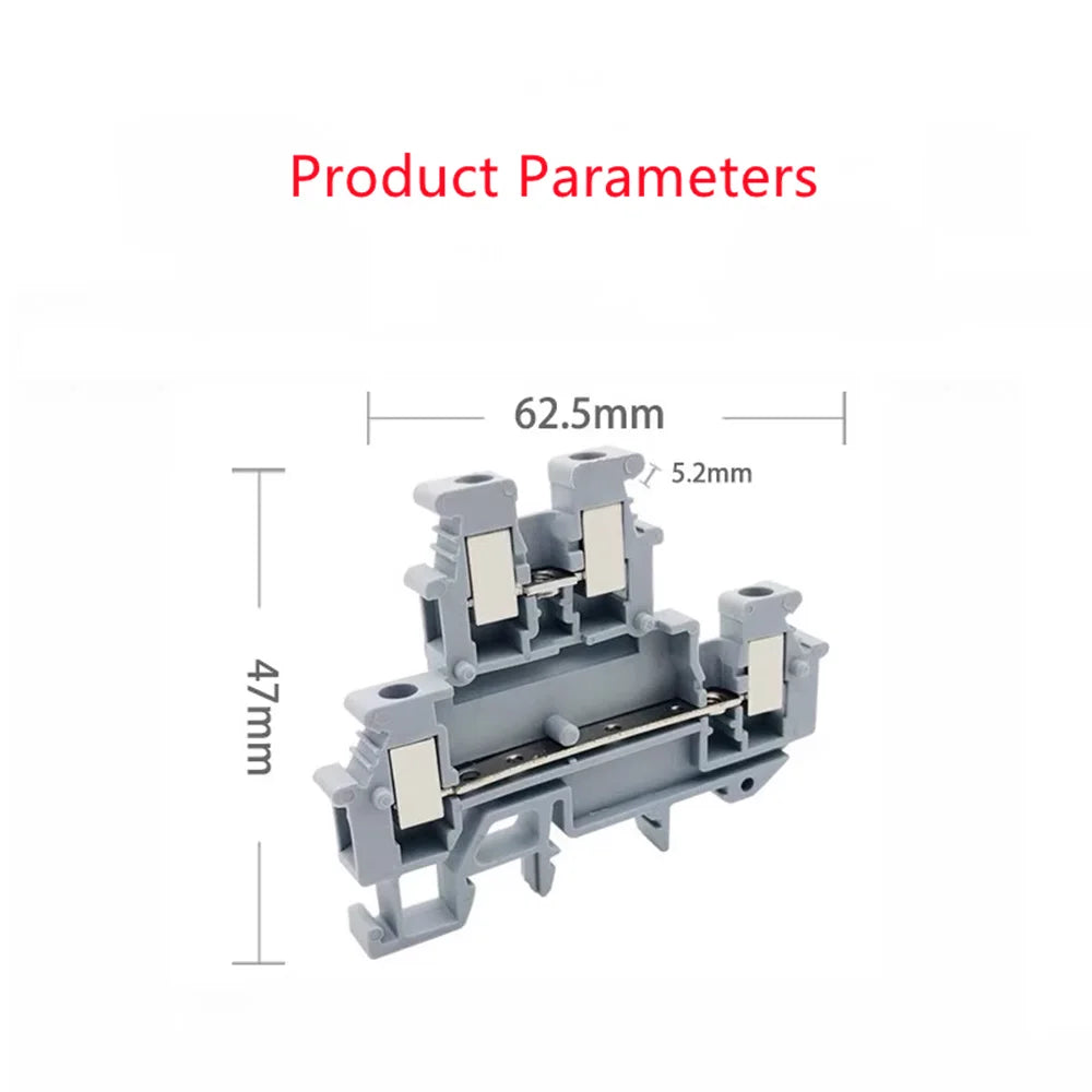 10Pcs MBKKB2.5 Double-layer Wiring Terminal Block,Universal Feed-Through Plug MBKKB-2.5 Double Level Din Rail Terminal Block