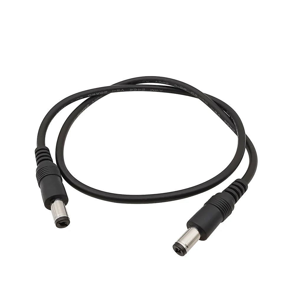 1Pcs Black DC Power Cable 5.5mm x 2.1mm Male to 5.5mm x 2.1mm Male Plug Connector Extension Cord for CCTV Security Camera