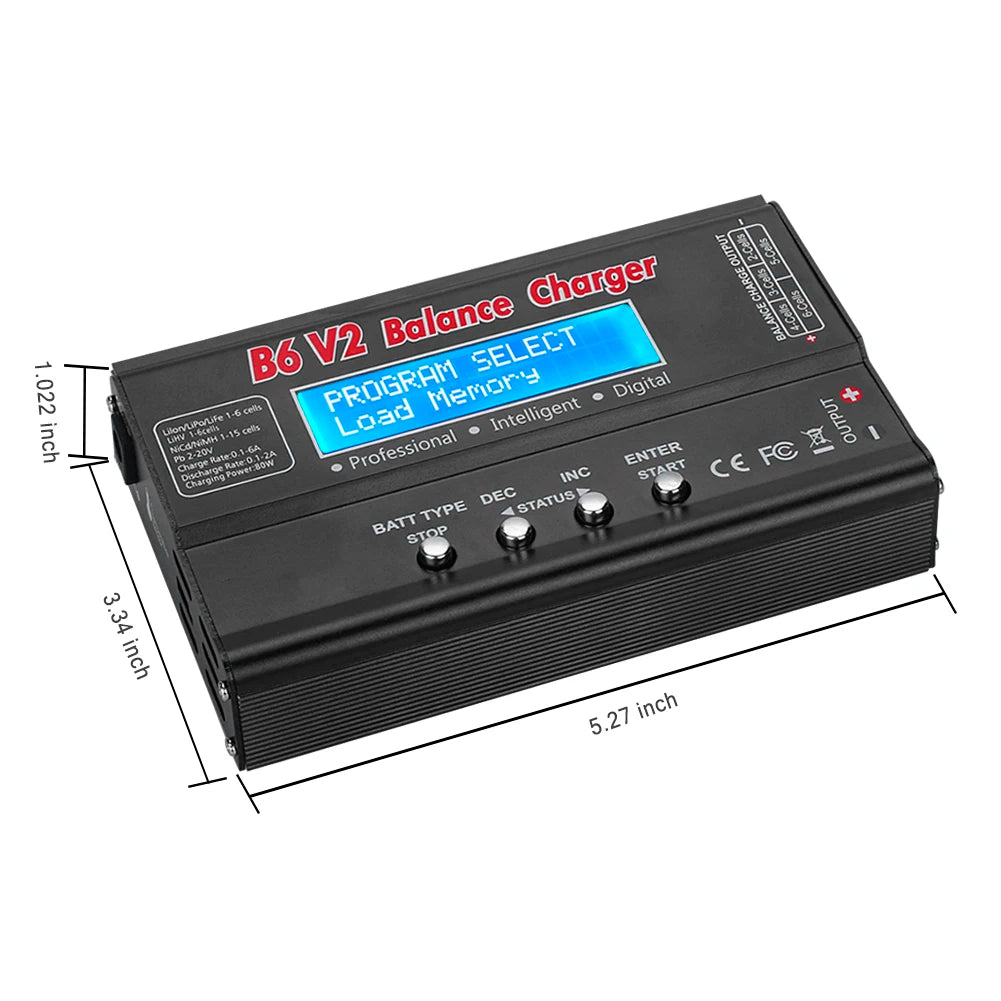 HTRC IMAX B6 V2 Balance Charger  80W Professional Digital Discharger For LiHV LiIon LiFe NiCd NiMH PB Battery RC LiPo Charger