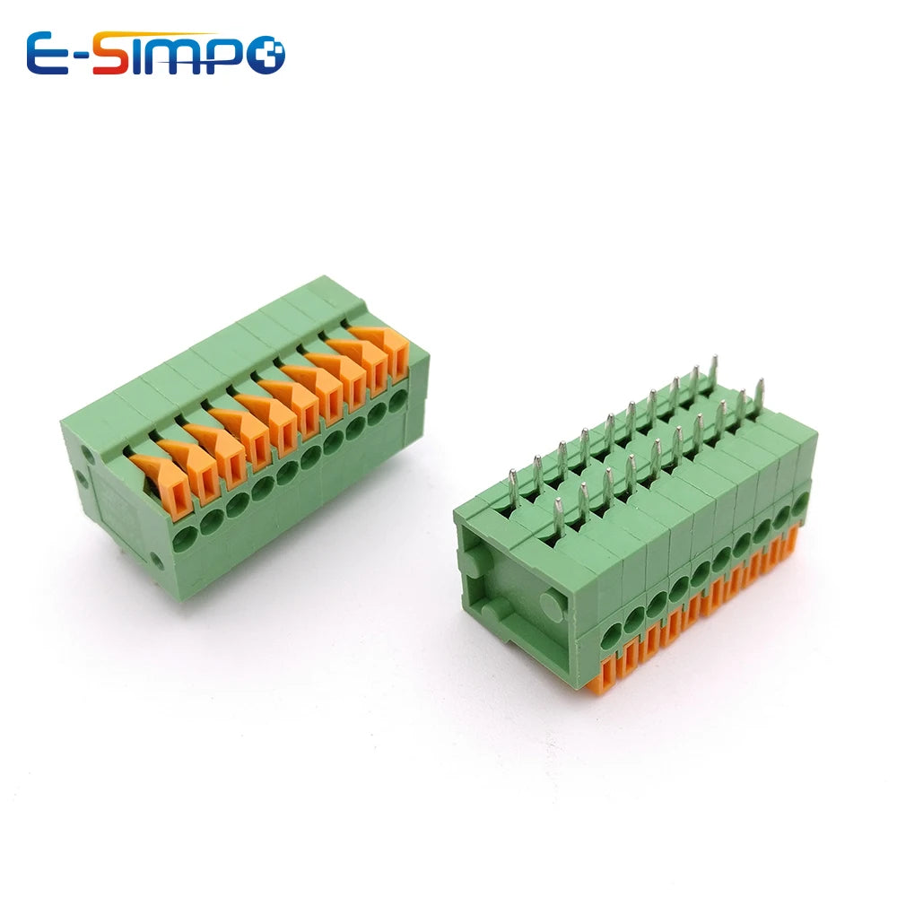 10pcs Splicable 2.54mm DG141V FFKDS/V Straight KF141R Right Angle FFKDS/H 150V/2A PCB Wire Spring Connector Terminal Block