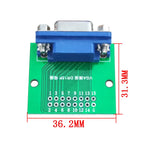 Blue DB15 HDR15 DR15 to Dip 2.54mm Interface Test Board VGA Female Socket Conversion Board for Electronics Testing