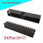 10Pcs IDC Box Header 6/8/10/12/14/16/18/20/24/26/30/34/40/50Pin Connector IDC Sockets 2.54mm Pitch Dual Row Straight DC3 Sockets