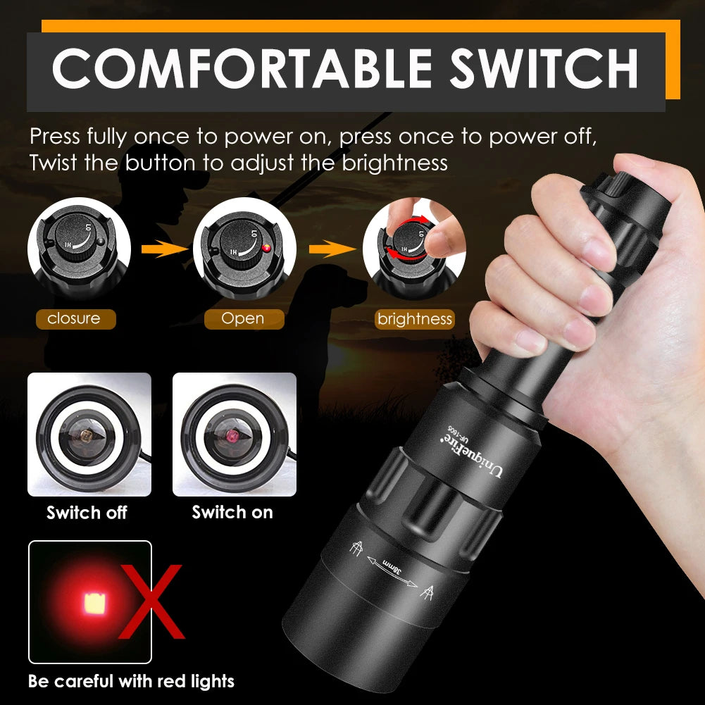 UniqueFire 1605 T38/50/67/75 IR850NM 940NM LED Infrared FlashLight Dimmer Switch illuminator USB Rechargeable Torch Night Vision