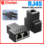 RJ45 Splitter 1 to 2 Ethernet Adapter Internet Network Cable Extender RJ45 Connector Coupler for PC TV Box Router High Quality