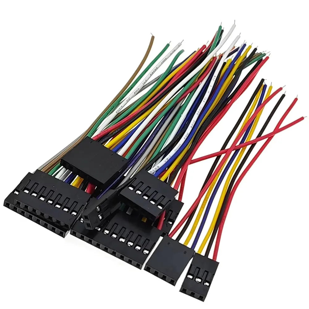 10PCS 2.54mm Dupont Line 2/3/4/5/6/7/8/9/10Pin Female Connector with Wire 10cm 20cm 30cm Single/Double Head Jumper Cable For PCB