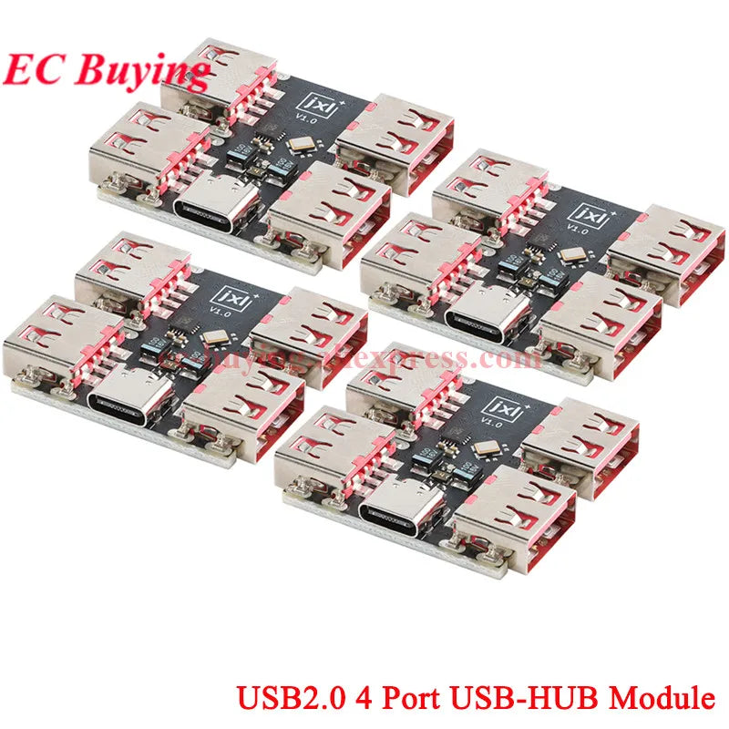 1-10Pc USBHUB USB2.0 7 4-port Controller Expansion Module USB 2.0 to 4 Channel Way Splitter USB-HUB Type-C Extender Board 40MB/S