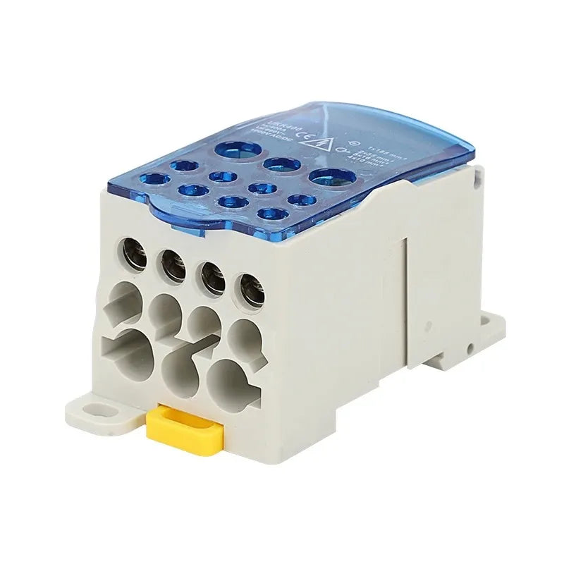 Din Rail Terminal Block UKK 80A/125A/160A/250A/400A Distribution Box One In Several Out Unipolar Junction Box Wire Connector