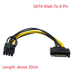 1PCS SATA Hard Drive Power Cable 15 Pin Male to Female Extension Data Cable PH/XH/VH Sata to 4/6P 8P Graphics Card Power Cable