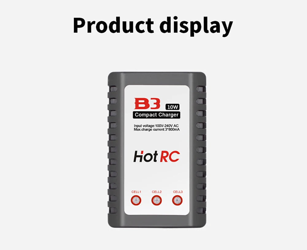 HotRC A400/B3 10W Balance Charger 2S/3S/4S Cells 100V-240V AC EU/US Plug Lipo Battery Fast Charger Remote Control Car Charger