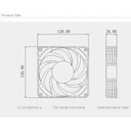 Bykski 120mm Fan Use for Water Cooling Radiator Computer PC Case 3008RPM Heatsink  Support PWM  CF-AP3000EX-X / CF-RBW3000EX-X