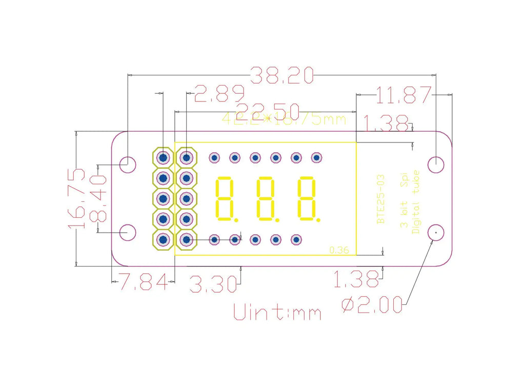 MAX7219 0.36 Inch 3 Bits Digital LED Display 7 Segment Module Unwelded 6 Color Available for Arduino STM32 STC AVR ESP32