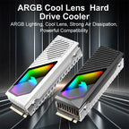 M.2 2280 SSD Heatsink SSD Aluminum Alloy 5V 3 Pin ARGB Radiator Built-in Cooling Fan Hard Drive Heatsink M.2 Radiator Cooler