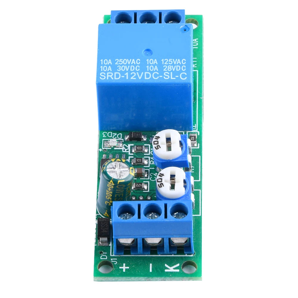 DC 5V 12V 24V Time Delay Relay Module Delayed Connection with Delayed Disconnection 2nd Gear Adjustable Relay Board 0-15 Minutes