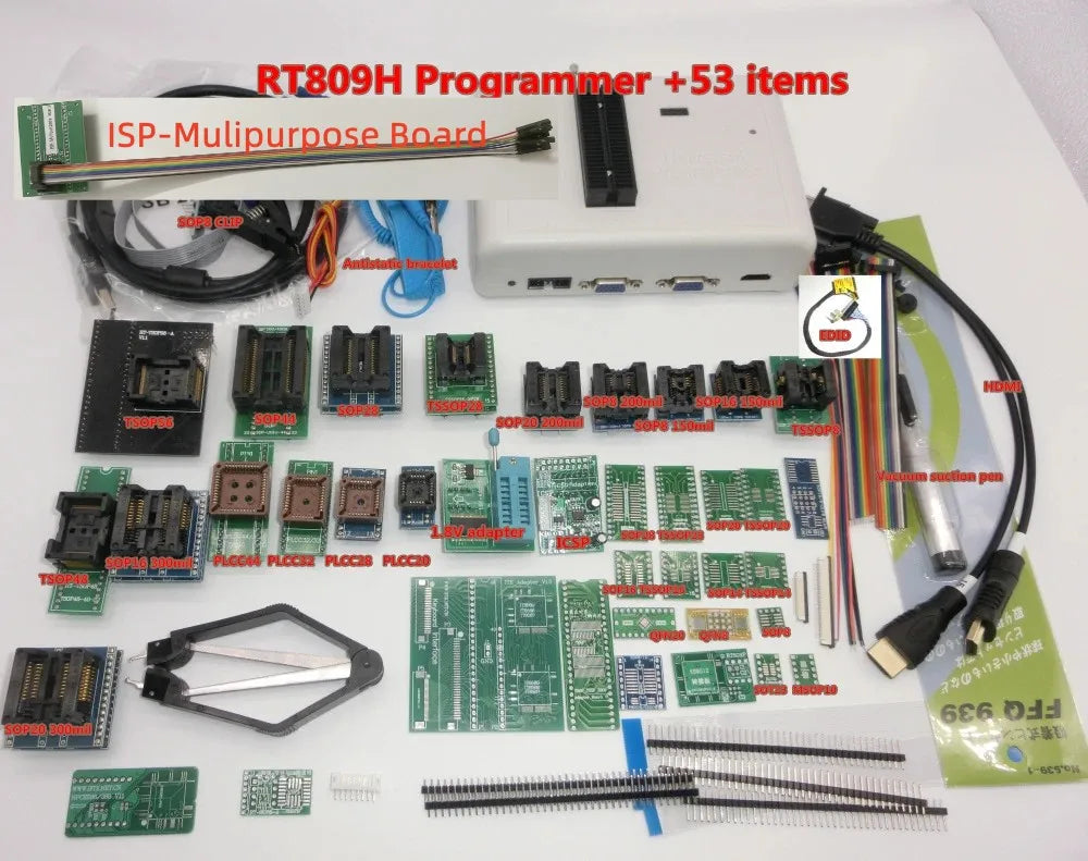 100% Original RT809H RT809HSE EMMC-Nand FLASH Programmer  with BGA48 BGA63 BGA64 BGA169 Adapter RT809H EMMC Nand Flash TSOP48