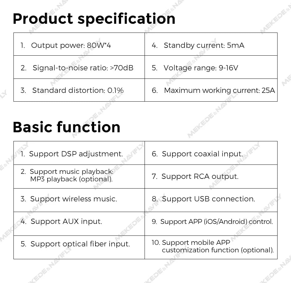 Android Radio DSP Audio Processor 4*80W Amplify Automotive Sound Modules Electronics Stereo Amplifer APP Automobiles Car Parts
