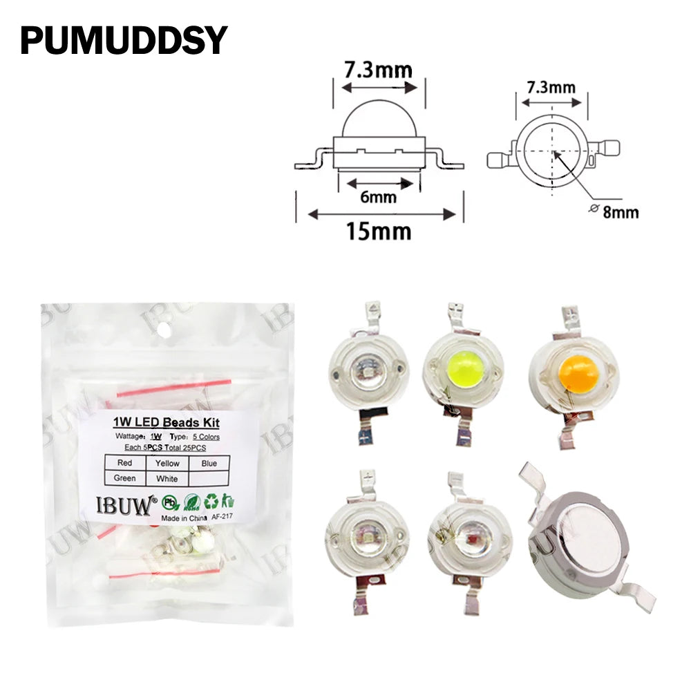 100pcs 5colors Each 20pcs 5730 5050 3528 1210 1206 SMD LED Diode Kit Red Green Blue White Yellow 0805 0603 0402