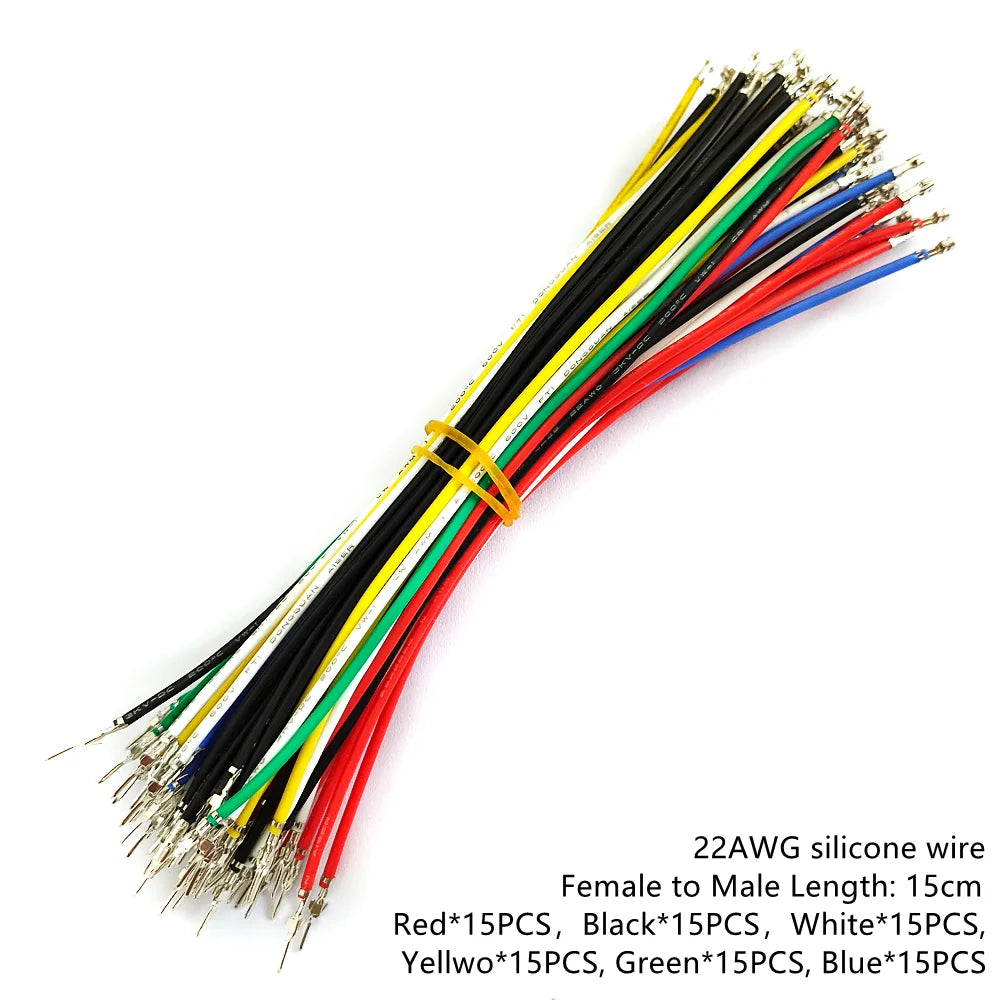 JST XH 2.54mm Pitch Pre-Crimped Silicone Cable Male Female Extension Cord 2 3 4 5 6 Pin Housing 22AWG for Electronics