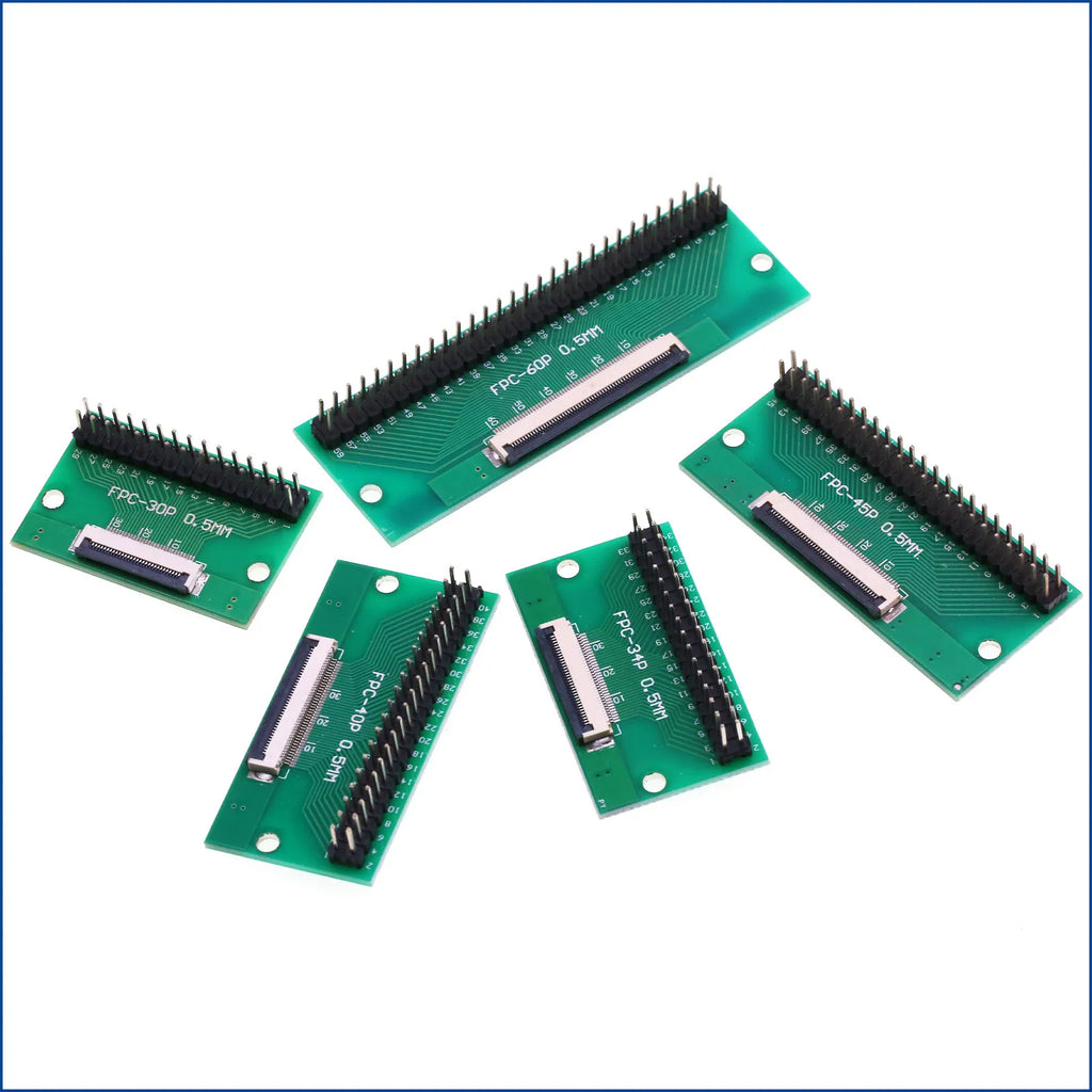 FFC/FPC Adapter Board 0.5/1.0mm To 2.54MM 4/6/12/24/40-80P 0.5mm Connector to Straight/bent 2.54 Pin Header Flex Cable Adapter
