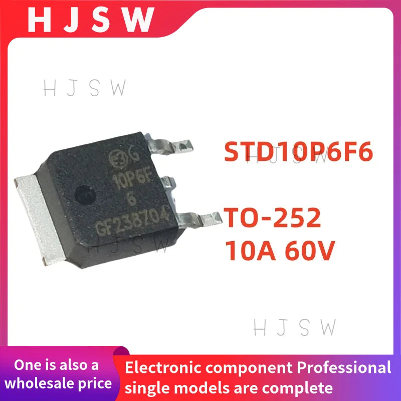 10/20/30PCS 100% Brand New Original and Quality STD10P6F6 10P6F6 TO-252 10A 60V SMD P-Channel Field-Effect Transistor