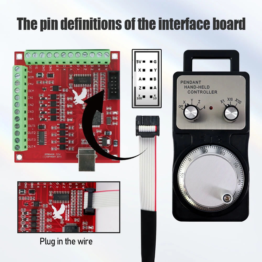 Nema 23 Stepper Motor Kit 57mm 3 4 Axis CNC Driver TB6600 DM542 DM556 & USB Mach3 Controller & 350W 36V Power PSU+5V Handwheel