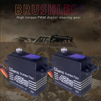 Brushless Motor 180° Metal Gear High Torque Digital Servo 42KG with 25T Metal Servo Arm for 1/10 1/8 RC Car Robot Boat Truck