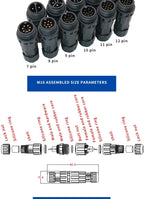 Waterproof M16 2 3 4 5Pin 6 7 8 9 Pin Cable Connector Outdoor IP68 Screw/Welding Male Female Wire Power Aviation Plug Connector