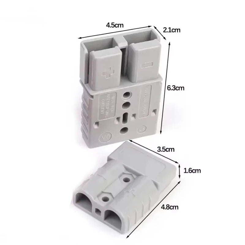 2Pcs Double Pole With Copper Contact Power Connectors 50 AMP 600V Charging Plug For Plug Cable Terminal Battery Power