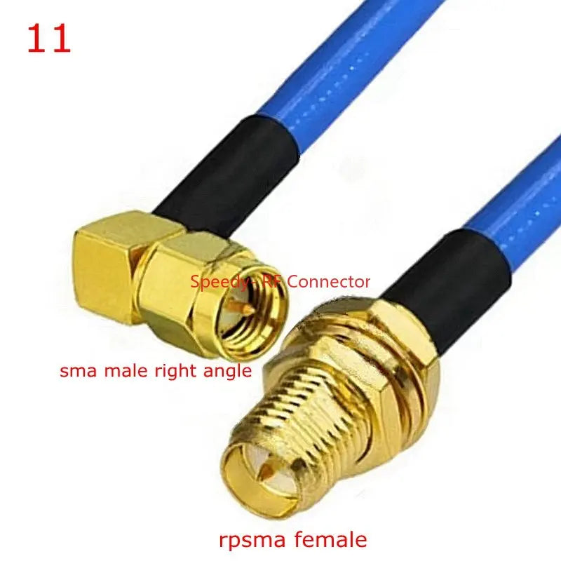 RG402 Coax Cable SMA To SMA Male Female Connector RPSMA To SMA Right Angle Crimp for RG402 High Frequency Test 50ohm Fast Brass
