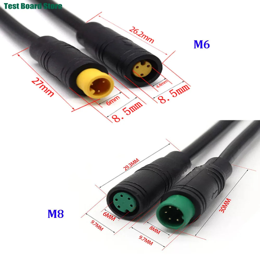  M6/M8 1 male to 2 female 2/3/4/5/6 pin Ebike DC splitter sensor Connector 40CM Cable Electric Bicycle Butt Joint ebike Plug